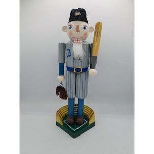 Vintage Slugger 13" Baseball Player Nutcracker Bombay Company  Missing Nose